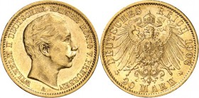 REICHSGOLD. 
PREUSSEN. 
20 Mark 1906 Wilhelm II. J.&nbsp; 252. . 

ss/vz