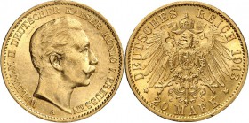 REICHSGOLD. 
PREUSSEN. 
20 Mark 1913 Wilhelm II. J.&nbsp; 252. . 

ss/vz