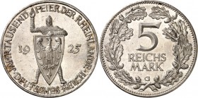 WEIMARER REPUBLIK. 
GEDENKMÜNZEN. 
5 Reichsmark 1925G Rheinland. J.&nbsp; 322. . 

vz-St