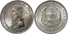WEIMARER REPUBLIK. 
GEDENKMÜNZEN. 
3 Reichsmark 1927F Uni Tübingen. J.&nbsp; 328. . 

vz-St1824262