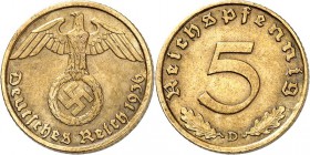 DRITTES REICH. 
KURSMÜNZEN. 
5 Reichspfennig 1936D Me. J. 363. . 

ss