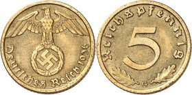 DRITTES REICH. 
KURSMÜNZEN. 
5 Reichspfennig 1936G Me. J. 363. . 

ss