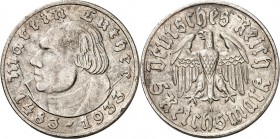 DRITTES REICH. 
GEDENKMÜNZEN. 
5 Reichsmark 1933 A Luther. J. 353. . 

Kratzer,ss