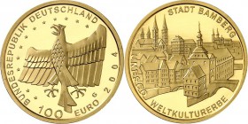 BUNDESREPUBLIK. 
GEDENKMÜNZEN in GOLD. 
100 Euro 2004&nbsp;G Bamberg. J.&nbsp; 509. . 

im Etui, St
