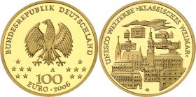 BUNDESREPUBLIK. 
GEDENKMÜNZEN in GOLD. 
100 Euro 2006&nbsp;A Weimar. J.&nbsp; 524. . 

im Etui, St