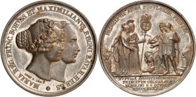 ALTDEUTSCHE LÄNDER und ADEL, 1806-1918. 
BAYERN. 
Ludwig I. 1825-1848. Medaille 1842 (v. König b. Loos) a. d. Vermählung d. Kronprinzen Maximilian (...