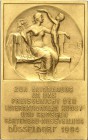 DEUTSCHE STÄDTE. 
DÜSSELDORF. Plakette 1904 (v.&nbsp;Georges Morin, b.&nbsp;Oertel) a. d. Kunst- u. Große Gartenbau-Ausstellung 1904 in Düsseldorf. C...