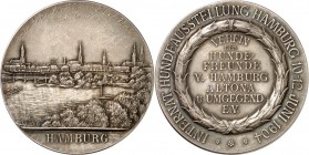 DEUTSCHE STÄDTE. 
HAMBURG. Medaille 1904 (v. Lauer) a.d. Int. Hunde-Ausst. vom 10.-12.Juni 1904 vom Verein d. Hunde- Freunde v. Hamburg-ALTONA u. Umg...