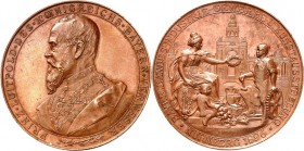 DEUTSCHE STÄDTE. 
NÜRNBERG. Medaille 1896 (v. A. Börsch) a. d. Bayer. Landes-Industrie- Gewerbe u. Kunstausstellung. Brb. Prinz Luitpold in Uniform m...