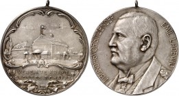 DEUTSCHE STÄDTE. 
SCHÜTZEN - DEUTSCHLAND. 
BERLIN. Medaille 1909 a.d.Einweihung des Bundesschützenhauses B.-Kaulsdorf. Schützenhaus/ Brb. 1.Bundesvo...