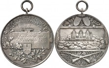 DEUTSCHE STÄDTE. 
SCHÜTZEN - DEUTSCHLAND. 
BIELEFELD. Medaille (1913) graviert Preismedaille (grav.Auflegescheibe I.Serienpreis)/ Schützenhaus zw. 2...