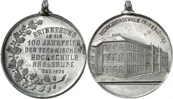 DEUTSCHE STÄDTE. 
UNIVERSITÄTEN u. benannte HOCHSCHULEN (intern.). 
KARLSRUHE. Technische Hochschule. Medaille 1925 (o.Sign.) a. d. 100 Jahrfeier. 7...