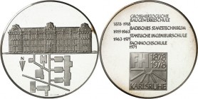 DEUTSCHE STÄDTE. 
UNIVERSITÄTEN u. benannte HOCHSCHULEN (intern.). 
KARLSRUHE. Fachhochschule Medaille 1978 100 Jahre Entwicklung v. Baugewerkeschul...