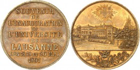 DEUTSCHE STÄDTE. 
UNIVERSITÄTEN u. benannte HOCHSCHULEN (intern.). 
LAUSANNE. Medaille 1891 (o. Sign.) auf die Eröffnung der Universität. 9 Z. / Geb...