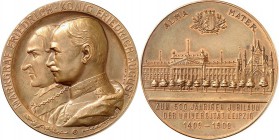 DEUTSCHE STÄDTE. 
UNIVERSITÄTEN u. benannte HOCHSCHULEN (intern.). 
LEIPZIG. Medaille 1909 (v. Meyer & Wilhelm) auf das 500jähr. Bestehen der Univer...
