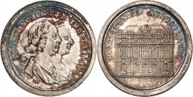 DEUTSCHE STÄDTE. 
UNIVERSITÄTEN u. benannte HOCHSCHULEN (intern.). 
WIEN (Österreich). Medaille 1756 (v. M.Donner) a. d. Erbauung d. Gebäudes d. Uni...