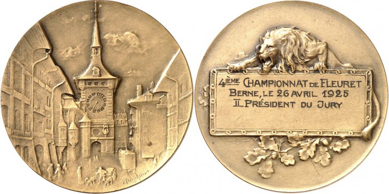 ARCHITEKTUR. 
TÜRME. 
TÜRME. BERN, Medaille o.J.(v.1925) (v.Huguenin) Stadttur...