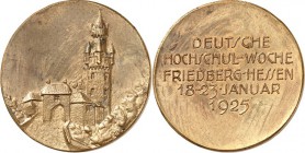 ARCHITEKTUR. 
TÜRME. 
TÜRME. FRIEDBERG-He. Medaille 1925 a.d.Deutsche Hochschulwoche in F.,Stadttorturm / 5 Z. Br. 33 mm. 40,0mm. . 

vz