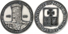 ARCHITEKTUR. 
TÜRME. 
TÜRME. KIEL , Medaille 1975 200 J. Freimaurerturm Louisenlund, Prov.Loge v. Schl.-Holstein. Ag 40mm 1000 fein 32,4g. . 

pat...