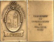 ARCHITEKTUR. 
TÜRME. 
TÜRME. LUCKENWALDE Plakette 1928 a.d.Kreisfest des S.C.Poseidon, Kirchturm im Oval / 6 Z., grav."II" Preis Br. 54 x 34 mm. . ...