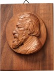 PERSONEN. 
DICHTER und SCHRIFTSTELLER. 
RAABE, Wilhelm *1831 Eschershausen +1910 Braunschweig. Einseitiges Holzmodell f. Medaille 1937 (v. H. Göttin...