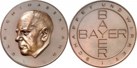 PERSONEN. 
INDUSTRIELLE und UNTERNEHMER. 
HABERLAND, Ulrich *1900 +1961. Medaille 1960 (v.&nbsp;Inge vom Rath) a. s. 60.&nbsp;Geburtstag. Kopf n.hal...