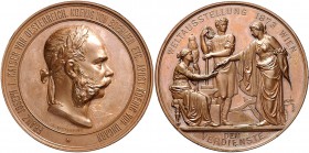 GEWERBE, HANDEL, INDUSTRIE. 
WELTAUSSTELLUNGEN. 
5. WIEN 1873. Prämienmedaille 1873 (v.&nbsp;J.Tautenhayn & K.Schwenzer.). Belorb. Kopf v.&nbsp;Fran...