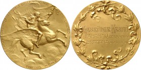 GEWERBE, HANDEL, INDUSTRIE. 
INTERNATIONALE AUSSTELLUNGEN. 
TURIN. Medaille 1911 Preismedaille a.d. Int. Industrie- u.Arbeitsausstellung. Reiter a.P...