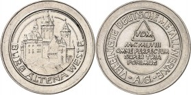 SPEZIALSAMMLUNG NICKEL. 
DEUTSCHE LÄNDER UND STÄDTE. 
ALTENA (Westf.). Probeprägung auf 2 DM Schrötling in Magminat (Ni-Kern-Cu-Ni ummantelt) o.J.(1...