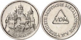 SPEZIALSAMMLUNG NICKEL. 
DEUTSCHE LÄNDER UND STÄDTE. 
ALTENA (Westf.). Probeprägung zum 5 DM Raiffeisen in Magminat (Ni-Kern-Cu-Ni ummantelt) o.J. (...