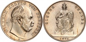 SPEZIALSAMMLUNG NICKEL. 
DEUTSCHE LÄNDER UND STÄDTE. 
PREUSSEN. Wilhelm I. Siegestaler 1871 A Neuerer? Cu-Ni Abschlag 15,0g ex Knopek A 115/462 (Mai...