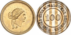 SPEZIALSAMMLUNG NICKEL. 
DEUTSCHE LÄNDER UND STÄDTE. 
SCHWERTE/Westf. WESTFÄL. NICKELWALZWERK SCHWERTE Marke o.J. 100 (Pfg.) Frauenkopf r. Kehrprägu...