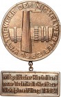 SPEZIALSAMMLUNG NICKEL. 
DEUTSCHE LÄNDER UND STÄDTE. 
St. EGIDIEN, Nickelhütte, DDR. Verdienstmedaille 1962 Wettbewerb der Nickelwerker. Schornstein...