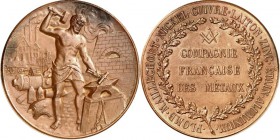 SPEZIALSAMMLUNG NICKEL. 
EUROPÄISCHE LÄNDER. 
FRANKREICH. Medaille (v.Trotin) d. Franz. Comp. Francaise des Metaux. o.J.(ca.1930) Us. ihre Metallpal...