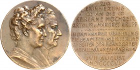 SPEZIALSAMMLUNG NICKEL. 
EUROPÄISCHE LÄNDER. 
ÖSTERREICH. Berndorf Medaille 1906 ( St. Schwartz) a.d.Silberhochzeit v.Inhaber Arthur u. Margret Krup...