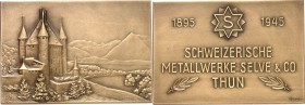 SPEZIALSAMMLUNG NICKEL. 
EUROPÄISCHE LÄNDER. 
SCHWEIZ. Thun, Schweizerische Metallwerke Selve u.Co. Plakette 1945 (v.Huguenin) 50 Jahre. . 

vz