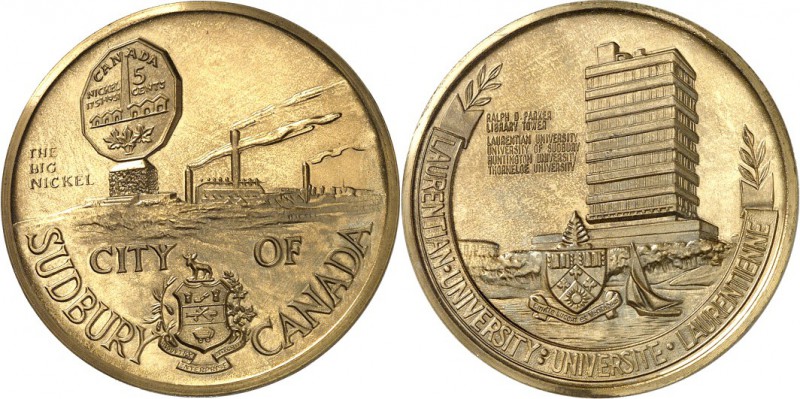 SPEZIALSAMMLUNG NICKEL. 
ÜBERSEE. 
KANADA. Sudbury, Medaille o.J. Hüttenwerk, ...