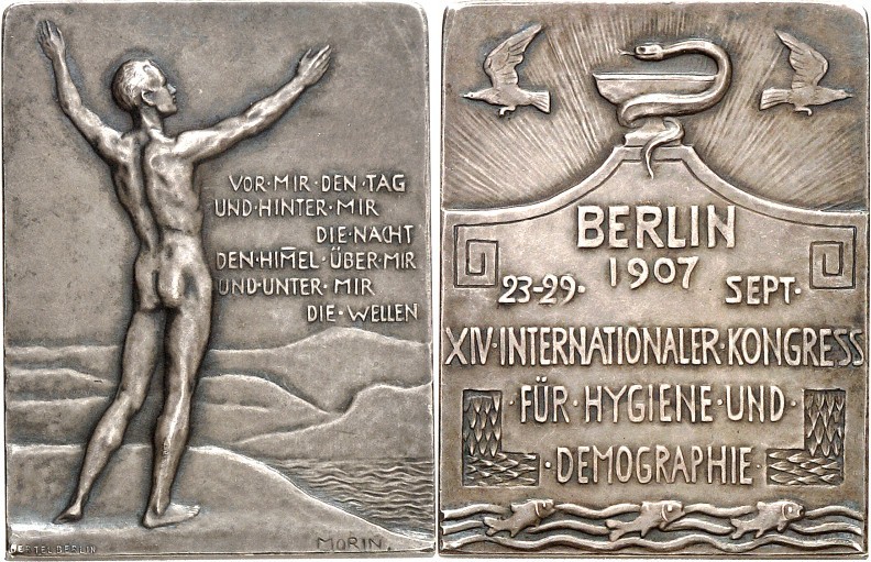 MEDIZIN u. SOZIALWESEN. 
HYGIENE. 
DEUTSCHLAND. BERLIN. Plakette 1907 (v. G. M...