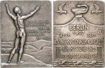 MEDIZIN u. SOZIALWESEN. 
HYGIENE. 
DEUTSCHLAND. BERLIN. Plakette 1907 (v. G. Morin, b. Oertel) a.d. XIV. Int. Kongress f. Hygiene und Demographie v....