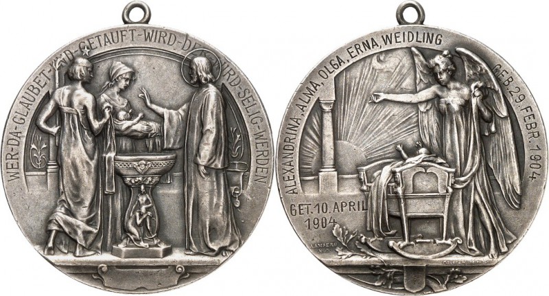 RELIGION UND ETHIK. 
TAUFE. 
Deutsche Gebiete. Medaille o.J. (1899) (b.&nbsp;M...