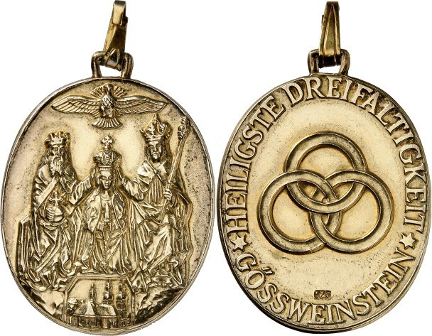 RELIGION UND ETHIK. 
WALLFAHRT. 
GÖSSWEINSTEIN/ Fr. Medaille 1966 (v.J. Bernha...