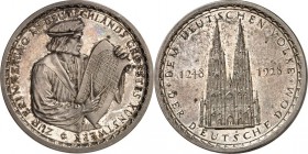 RELIGION UND ETHIK. 
WALLFAHRT. 
KÖLN. Medaille 1928 (v. Glöckler) a.d.680 Jahrfeier der Grundsteinlegung des Kölner Domes Ag 36,5 mm 24,7g (3). Wei...