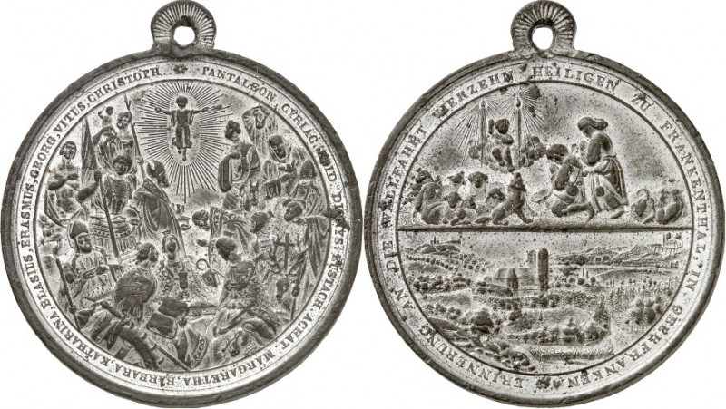 RELIGION UND ETHIK. 
WALLFAHRT. 
VIERZEHNHEILIGEN. Medaille (1849) (v.A.Neuß) ...