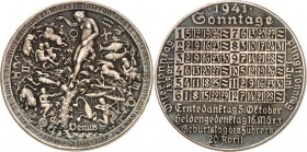 RELIGION UND ETHIK. 
KALENDER- u. JAHRESMEDAILLEN. 
Kalendermedaille 1946 (v. J. Prinz, Münzamt Wien) Jahresregentin Venus. Nackte Venus umgeben von...