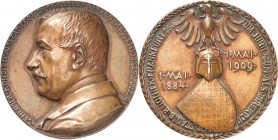 MEDAILLEURE des XIX. u. XX. Jh.. 
DEUTSCHLAND vor 1933. 
KOWARZIK, Joseph *1860 Wien +1911 Cannes. Medaille o.J. (1909) a.d. 25jährige Dienstjubiläu...