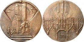 MEDAILLEURE des XIX. u. XX. Jh.. 
DEUTSCHLAND zeitgenössisch nach 1945. 
HILLEBRAND, Elmar *1925. Medaille 1973 St. Pantaleon zu Köln, Bronzeguß F 1...
