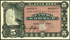 ISLAND. 
5 Kronur 1920 Remainer. Pi. 15r. . 

I