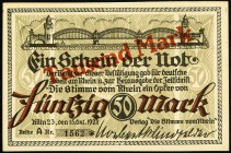 RHEINLAND. 
Köln, Verlag Die Stimme vom Rhein. 50 Mark 15.10.1922 Reihe E. v.E.&nbsp; 832.1E., Gra./Me. 718.1. . 

I