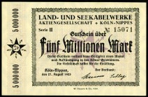 RHEINLAND. 
Köln-Nippes, Land- u. Seekabelwerke AG. 5 Mio. Mk. 27.8.1923. v.E. 879.3, Ke. 2748b. . 

I-