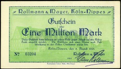 RHEINLAND. 
Köln-Nippes, Rollmann & Mayer. 500 T.,1 Mio. Mark 8.8.1923 (2). v.E. 881.2b.3b, Ke. 2750b. . 

II